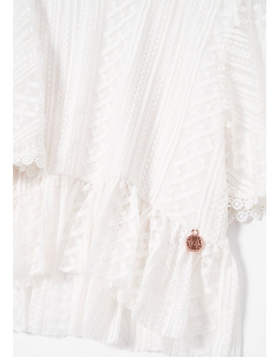 Anabelle Ivory Cape Lace Top - 5