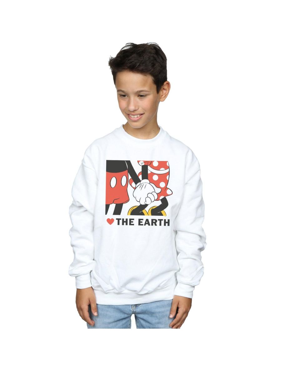 Shop Disney Boys Mickey Mouse Heart The Earth Sweatshirt White Online in Bahrain VogaCloset