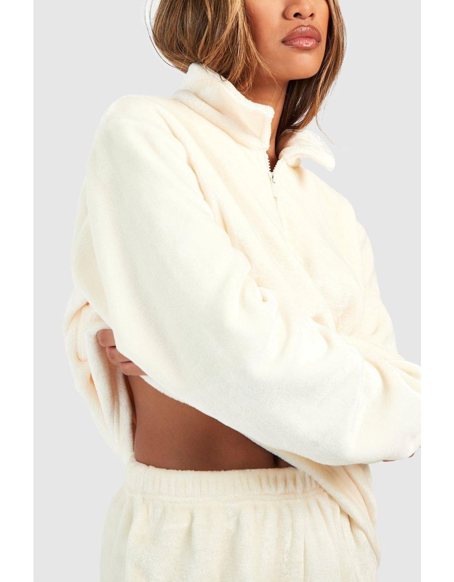 Half Zip Loungewear Sweatshirt - cream - 3