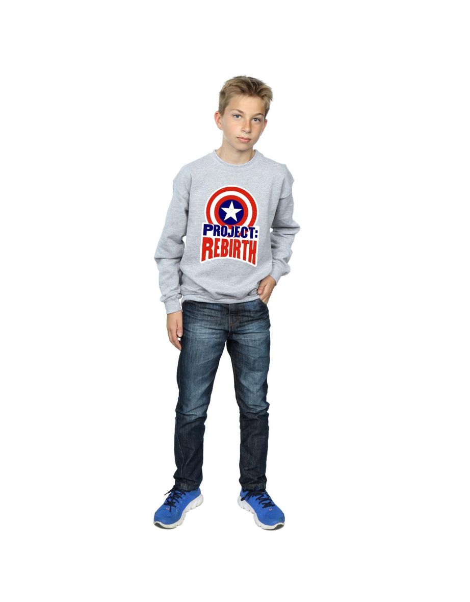 Marvel Boys Captain America Project Rebirth Sweatshirt - Sports Grey - 3