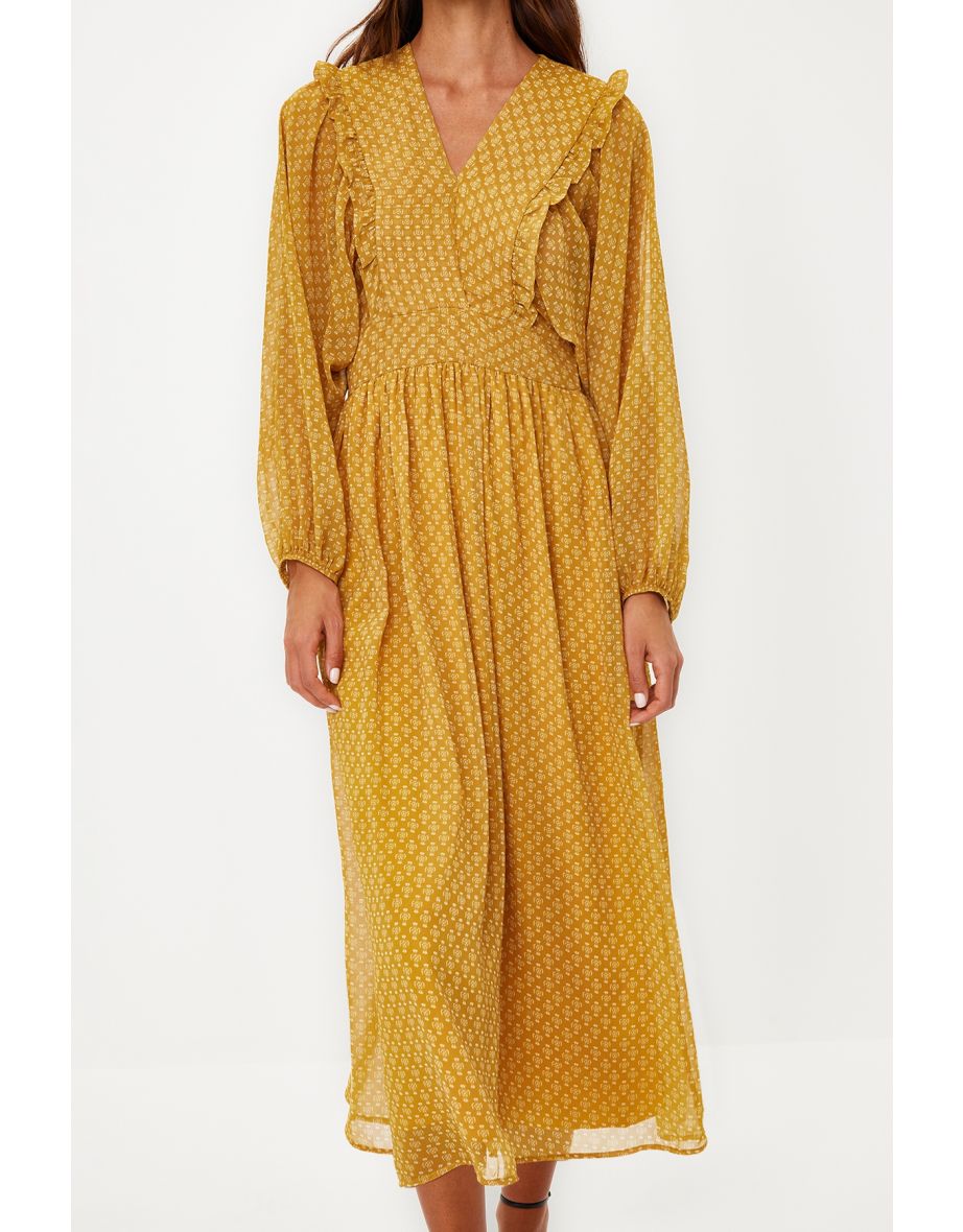 Trendyol Modest Yellow A-Line Midaxi Smock Dress - 6