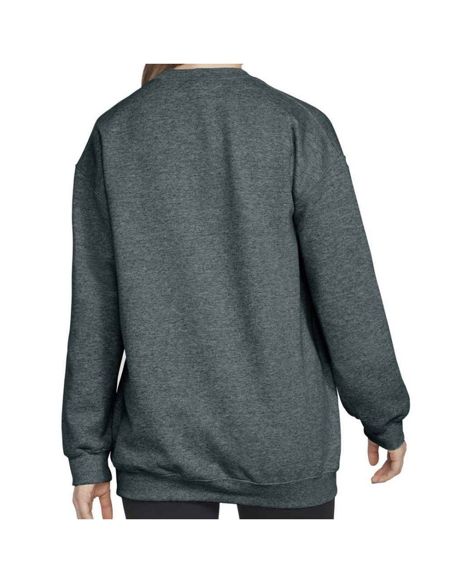Gildan Mens Heather Crew Neck Sweatshirt - Dark Heather - 1