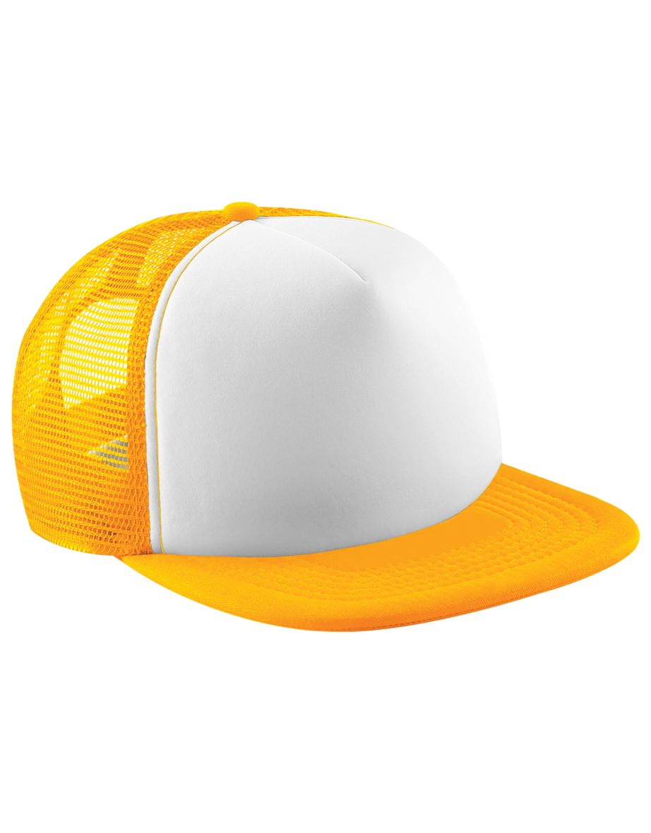 Beechfield Vintage Plain Snap-Back Trucker Cap - Sunflower/White