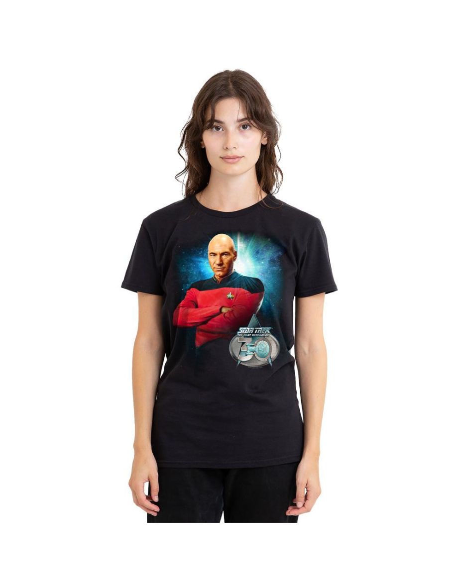Star Trek Unisex Adult 30 Jean-Luc Picard T-Shirt - Black