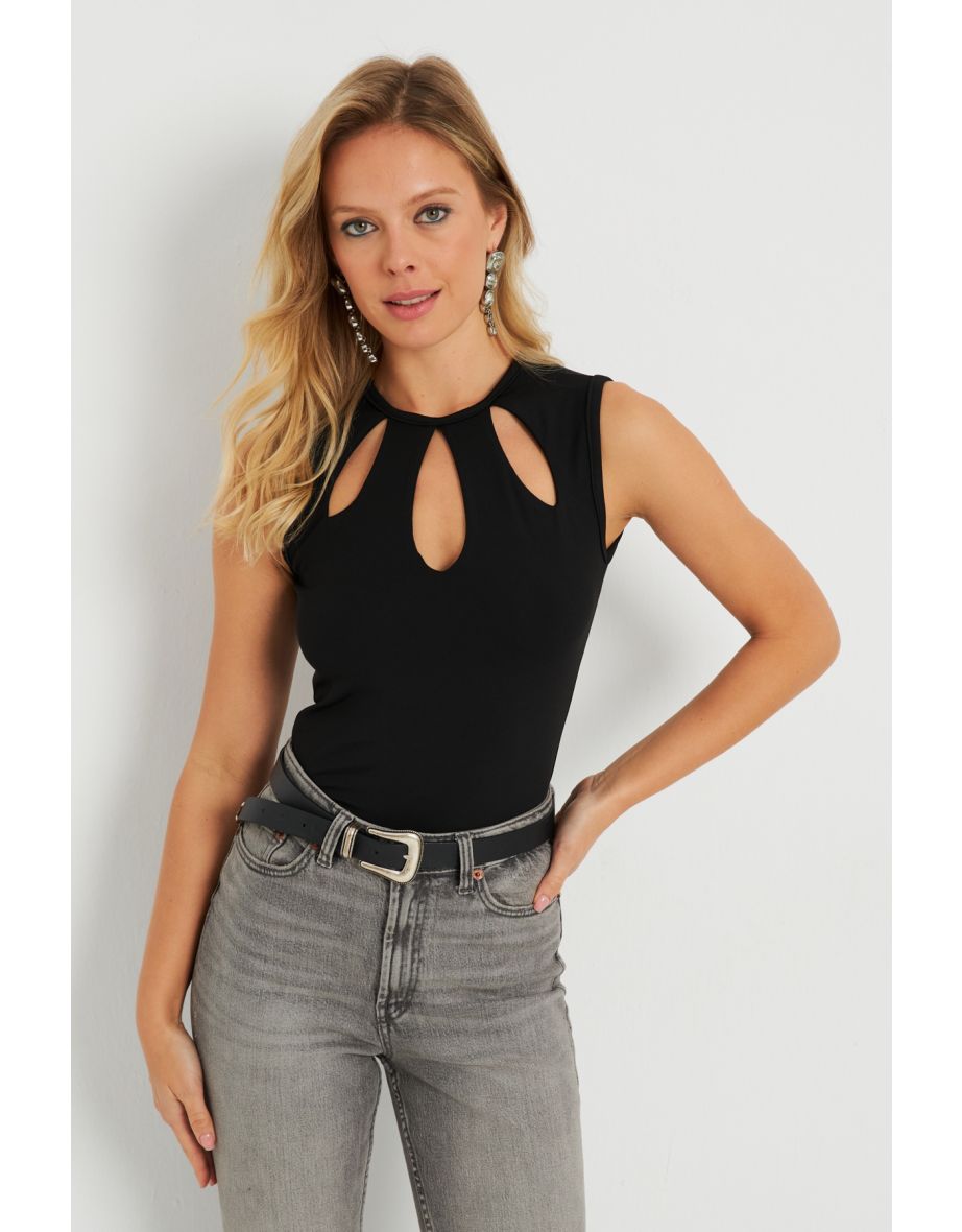 Women's Window Blouse Black - 2