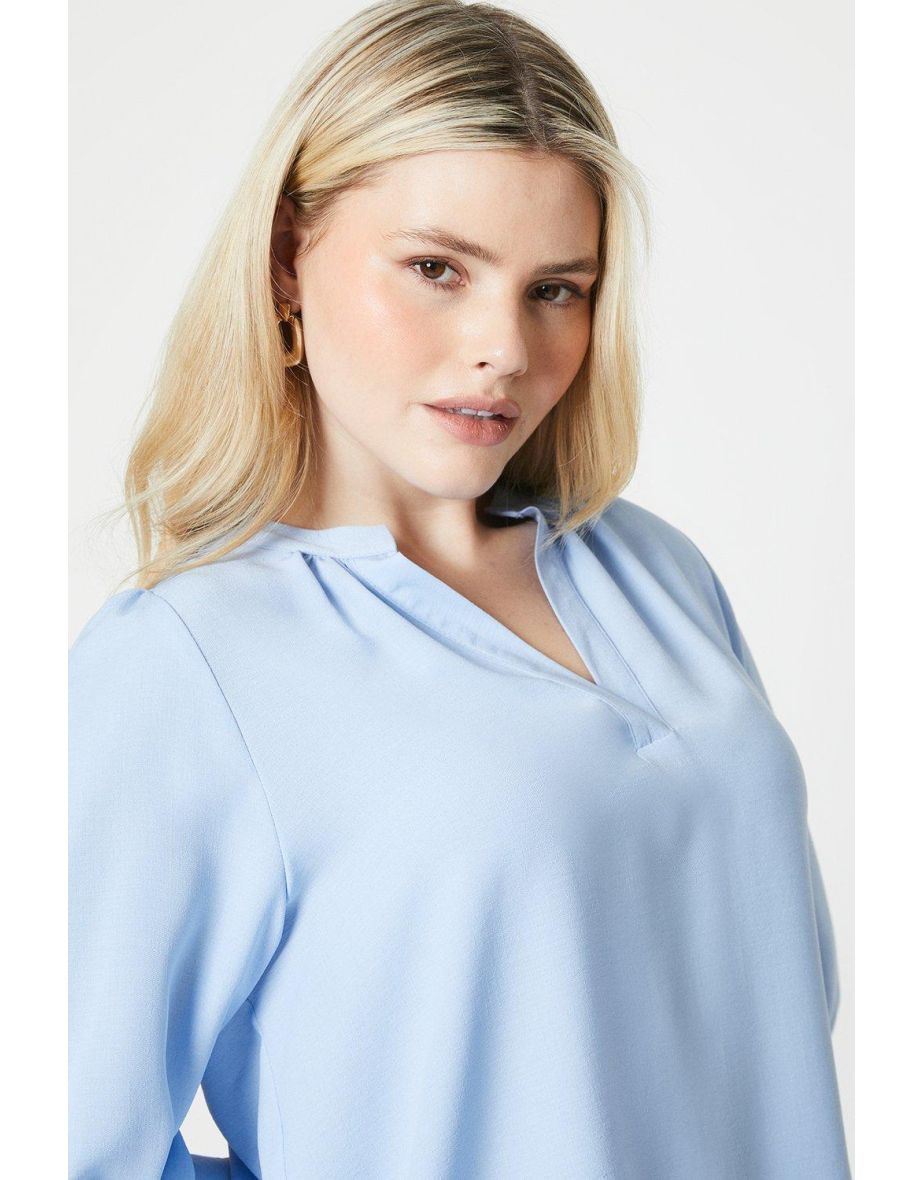 Dorothy Perkins Blue Ruched Shirt - 3