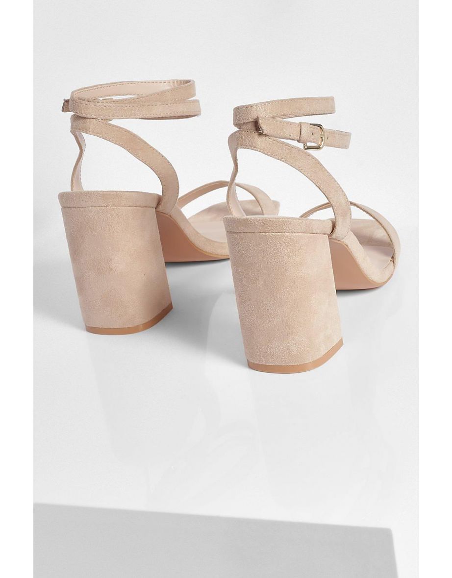 Wide Fit Two Part Block Heels - nude - 3