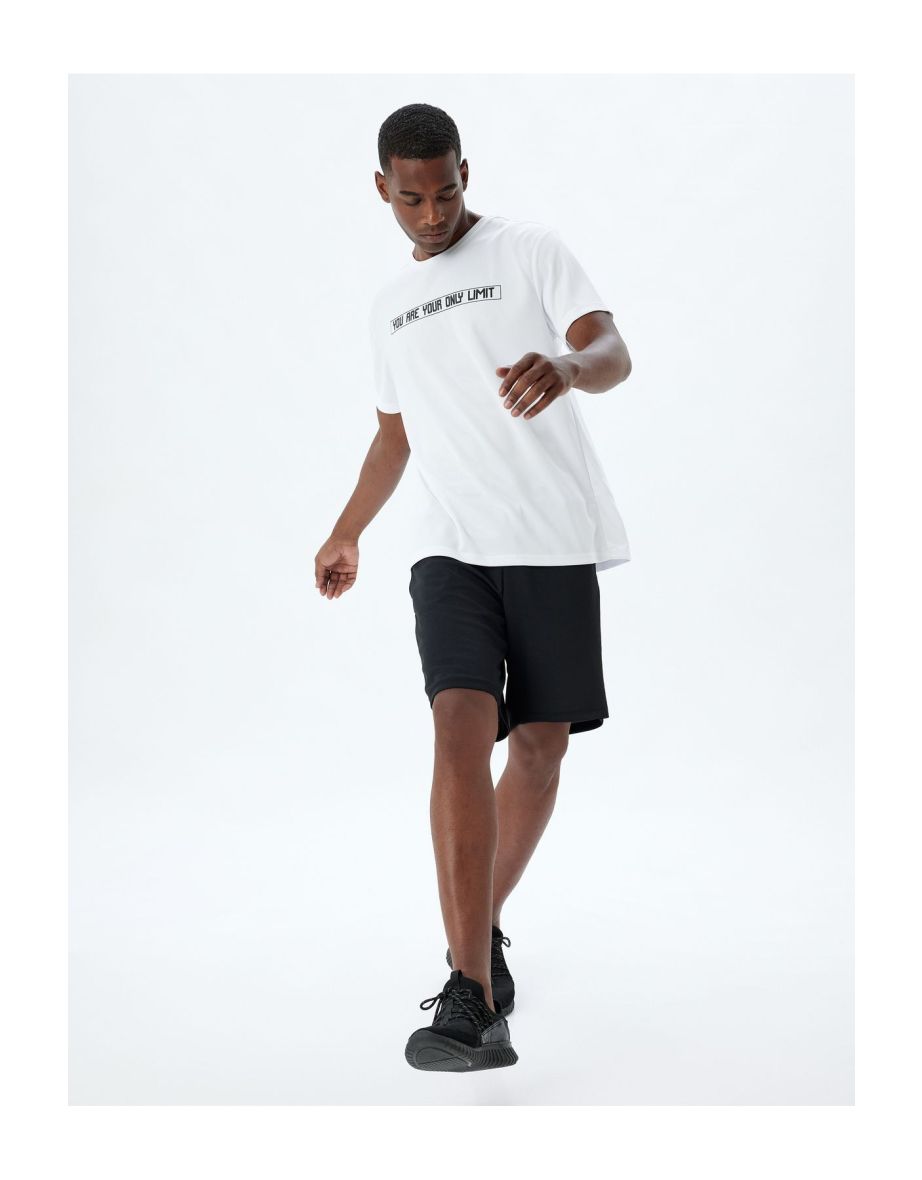 Sports T-Shirt Slogan Printed Crew Neck Short Sleeve