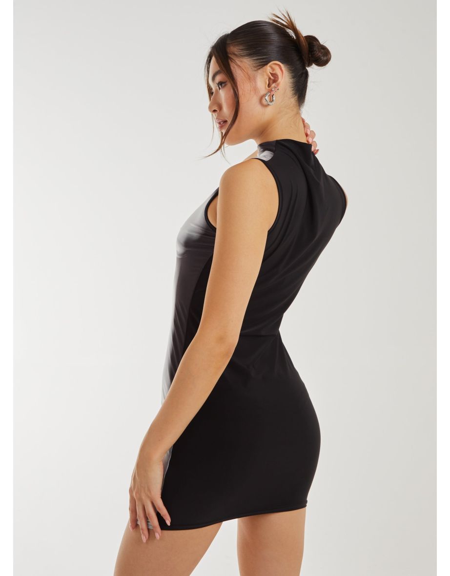 Graphic Silhouette Bodycon Mini Dress - 4
