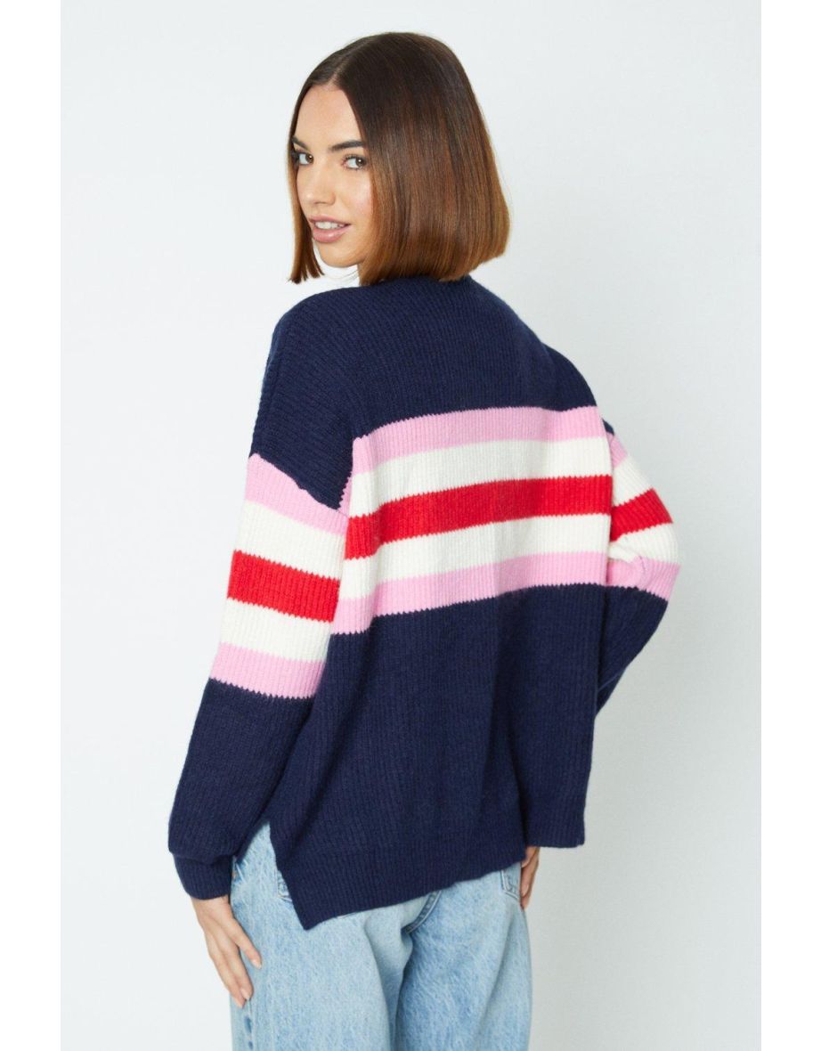 Contrast Multi Stripe Jumper - 2