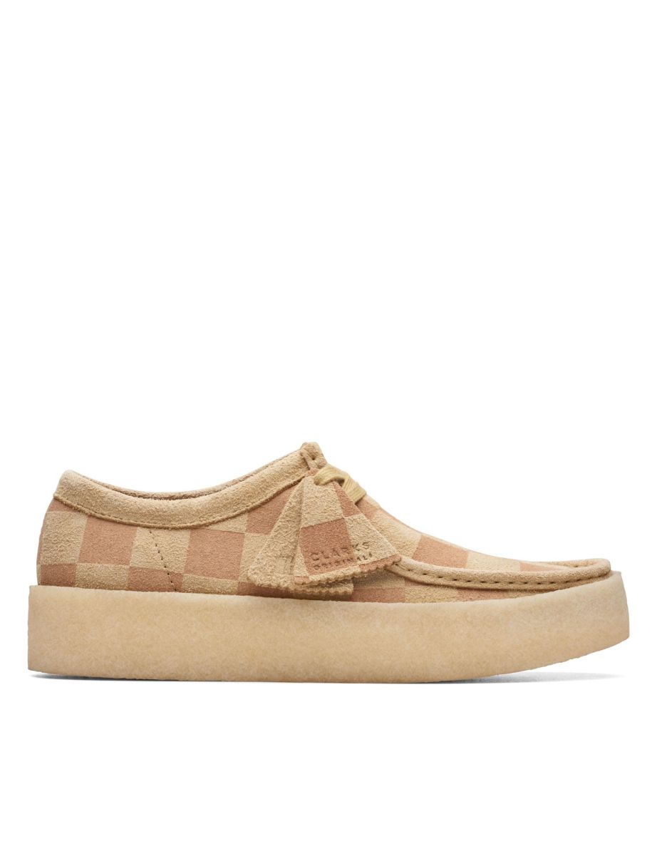 Men's Clarks Wallabee Cup Suede Shoes in Brown