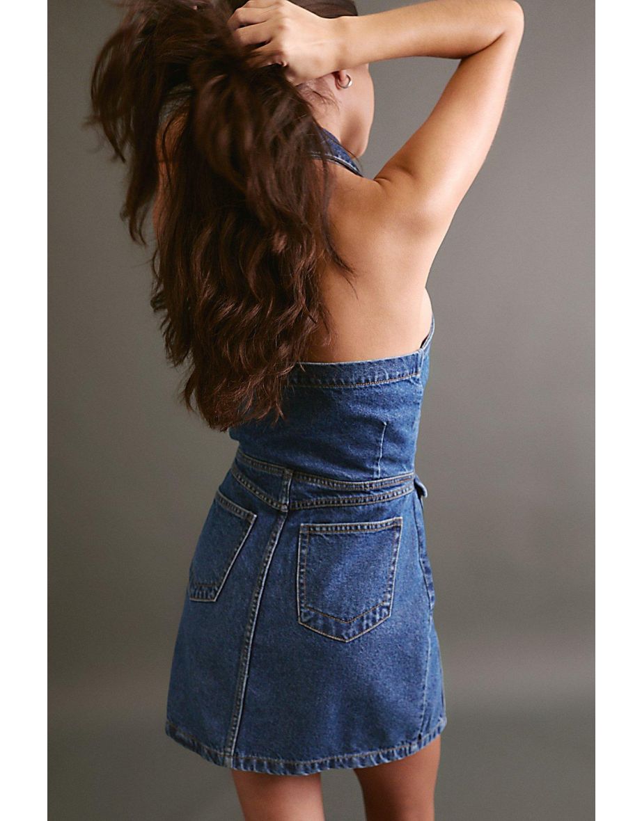 The Denim Halterneck Waistcoat Dress - 3