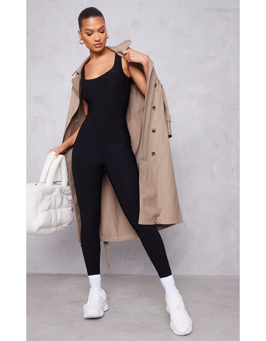 Black Slinky Sleeveless Scoop Neck Jumpsuit