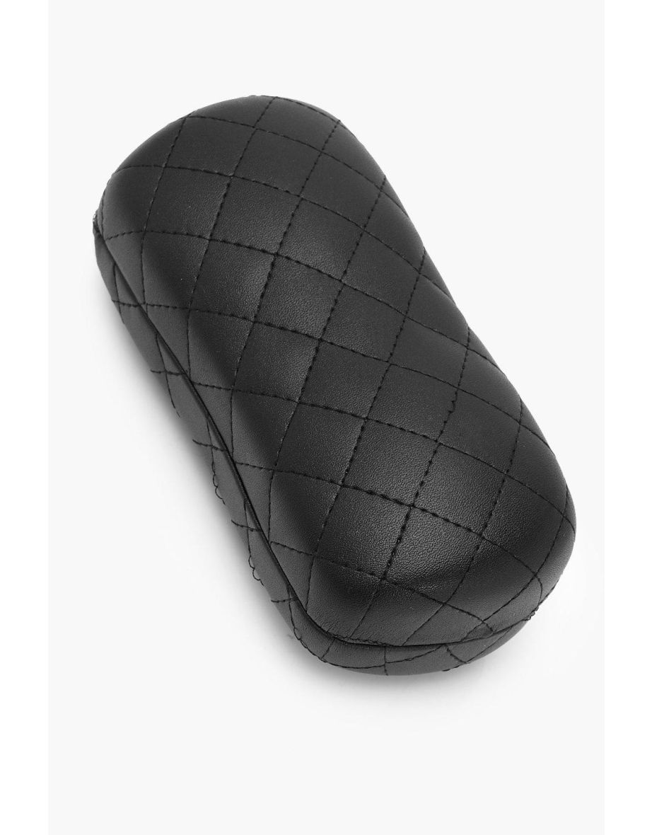 Quilted Hard Sunglasses Case - black
