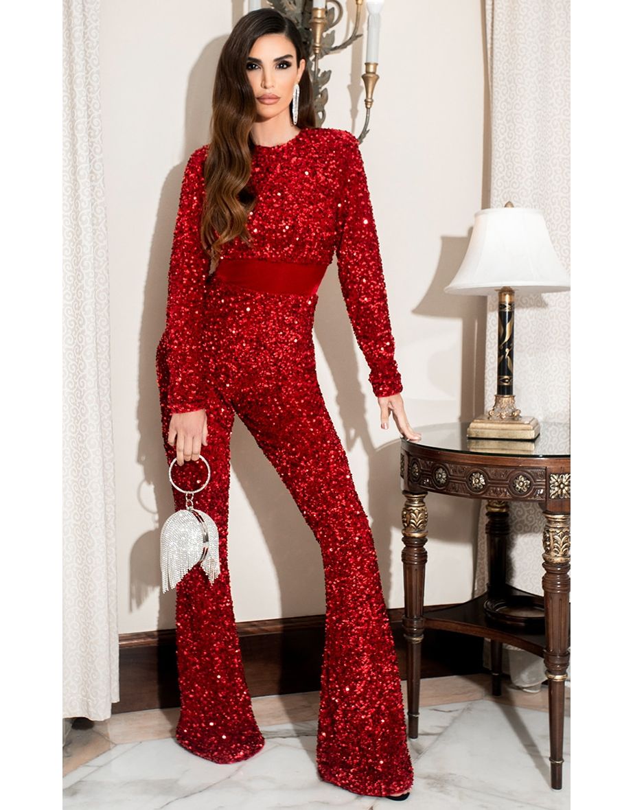 Pretty little thing velvet jumpsuit online