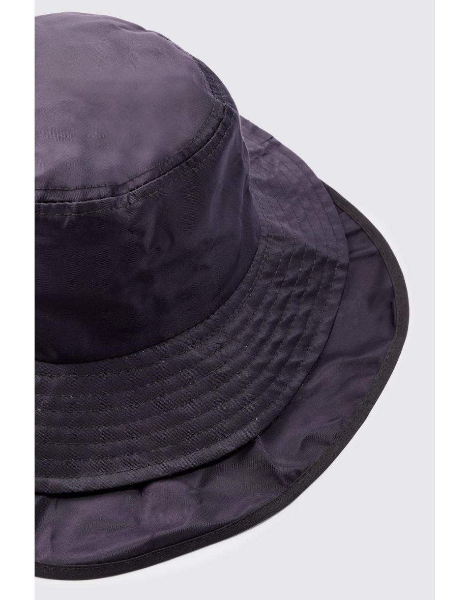 Nylon Neck Flap Boonie Hat In Charcoal - charcoal - 3