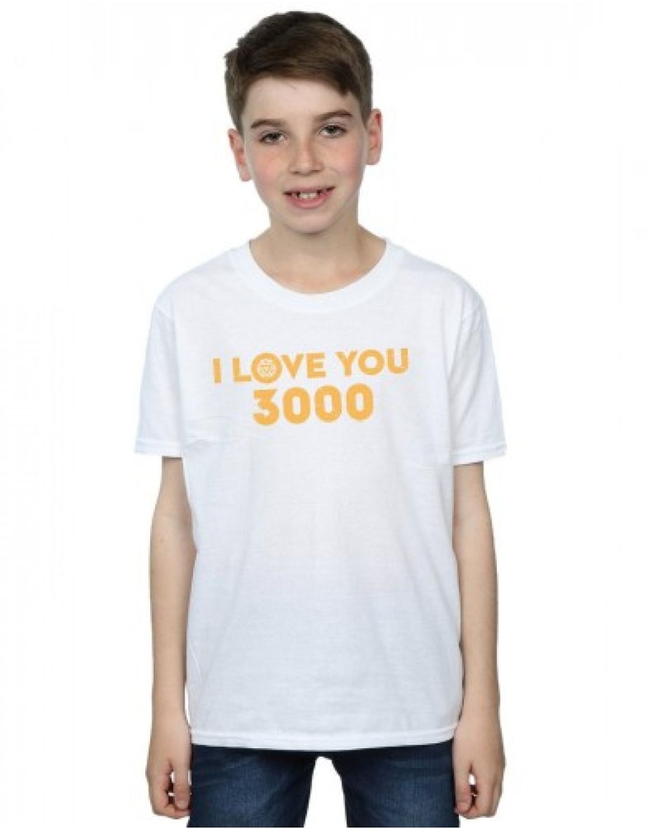 Marvel Boys Avengers Endgame I Love You 3000 Arc Reactor T-Shirt - White