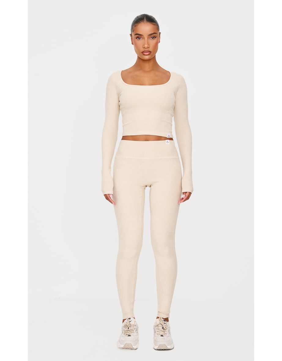 Butter Cream Brushed Rib Under Layer Leggings