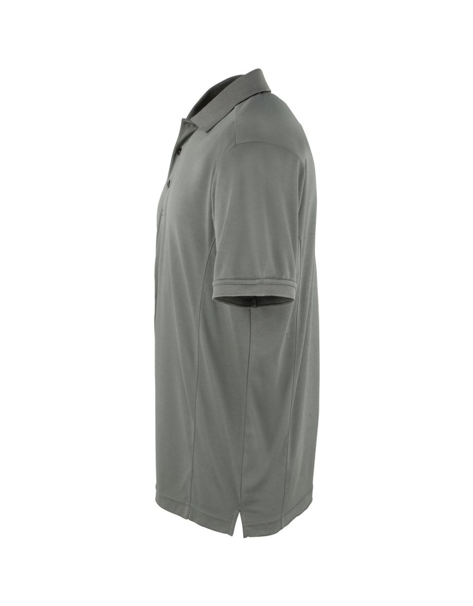 Premier Mens Coolchecker Pique Short Sleeve Polo T-Shirt - Dark Grey - 2