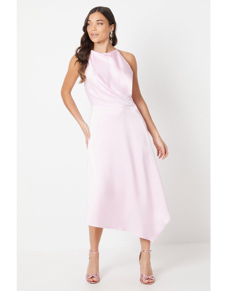 Petite Cross Back Cami Satin Dress