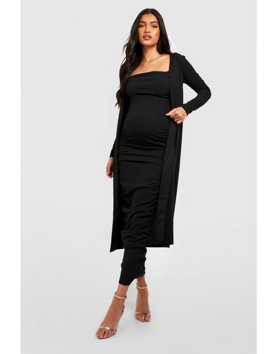 Maternity Strappy Dress And Duster Set - blush