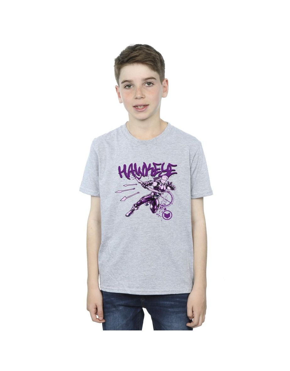Marvel Boys Hawkeye Shoots T-Shirt - Sports Grey