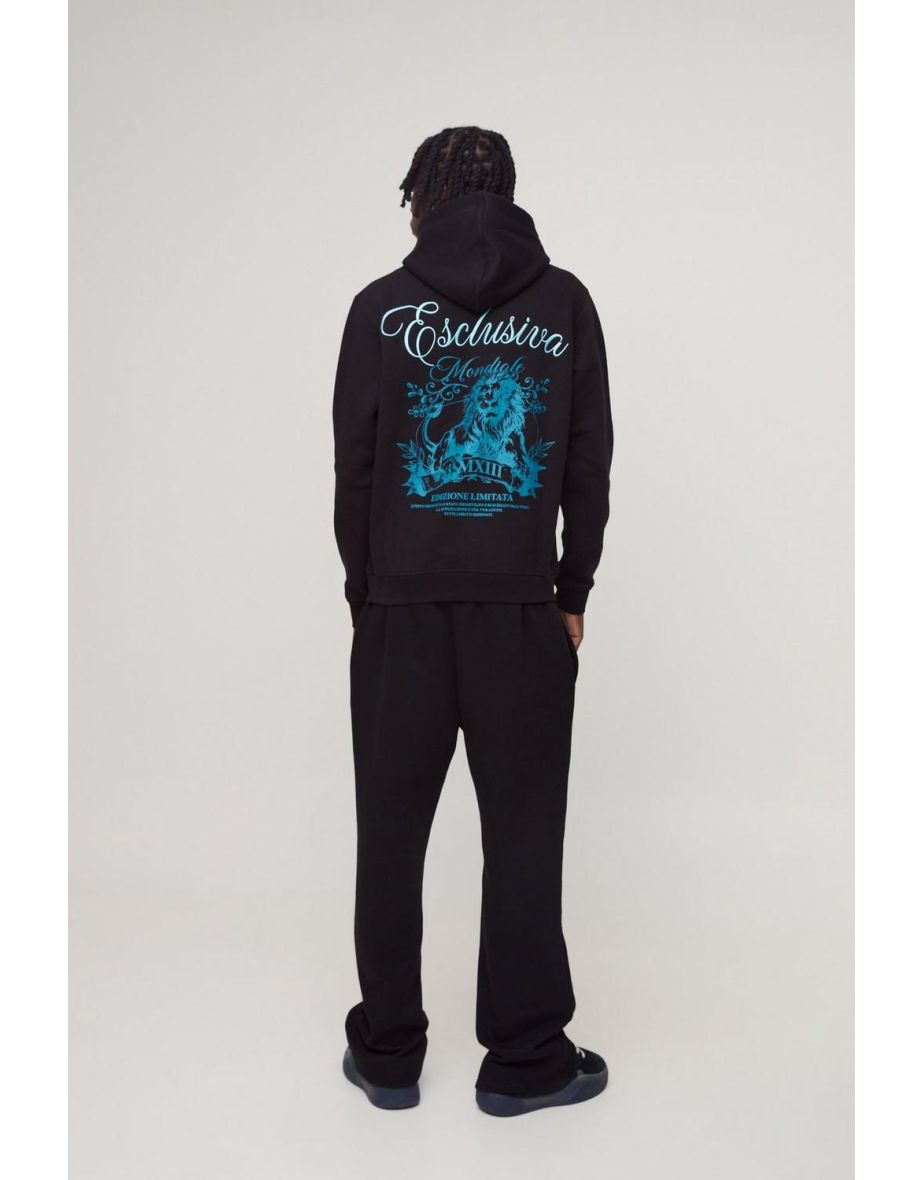 Graphic Lion Embroidered Hoodie - black - 2