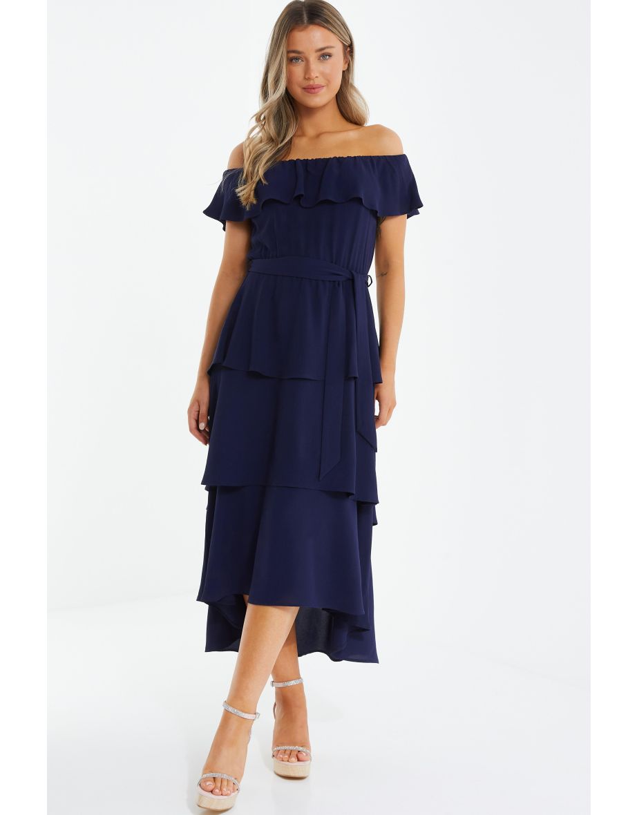 Dip hem navy outlet dress