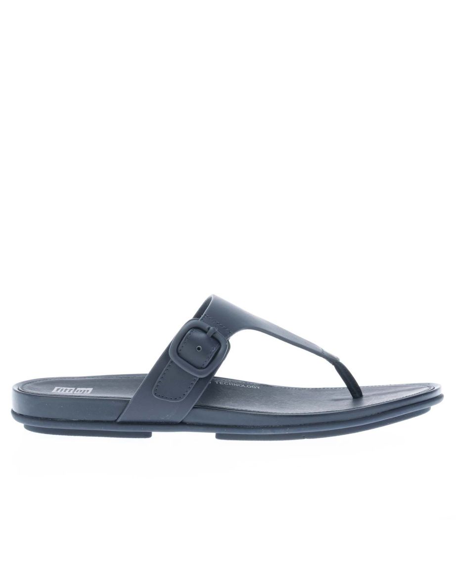 Women's Fit Flop Gracie Rubber-Buckle Toe-Post Sandals in Blue