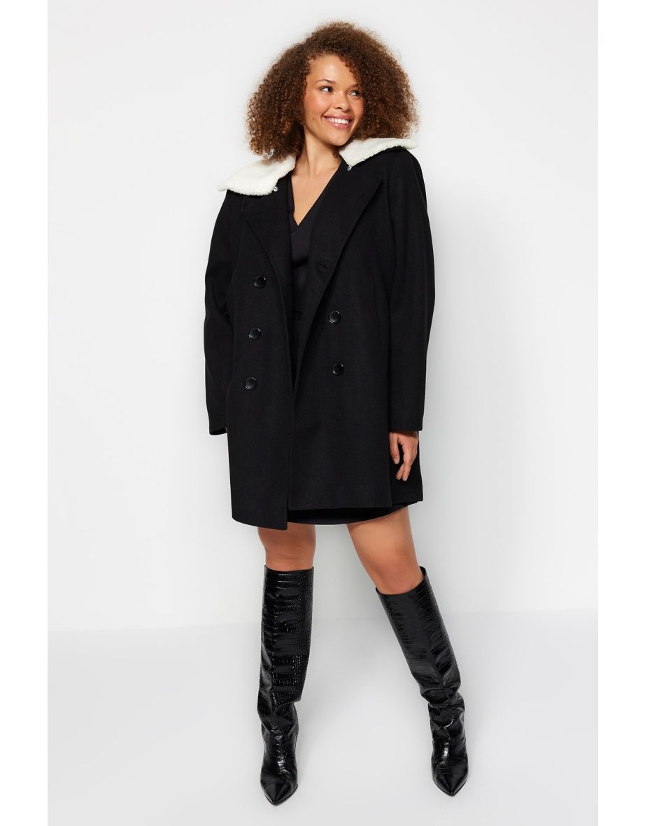 Knee length plus hot sale size coats