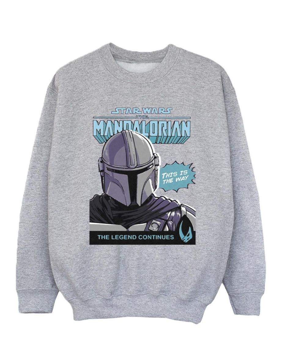 Star Wars The Mandalorian Girls Mando Comic Cover Sweatshirt - Sports Grey