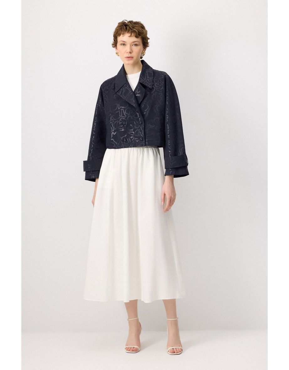 PATTERNED SHORT DOUBLE BREASTED JACKET