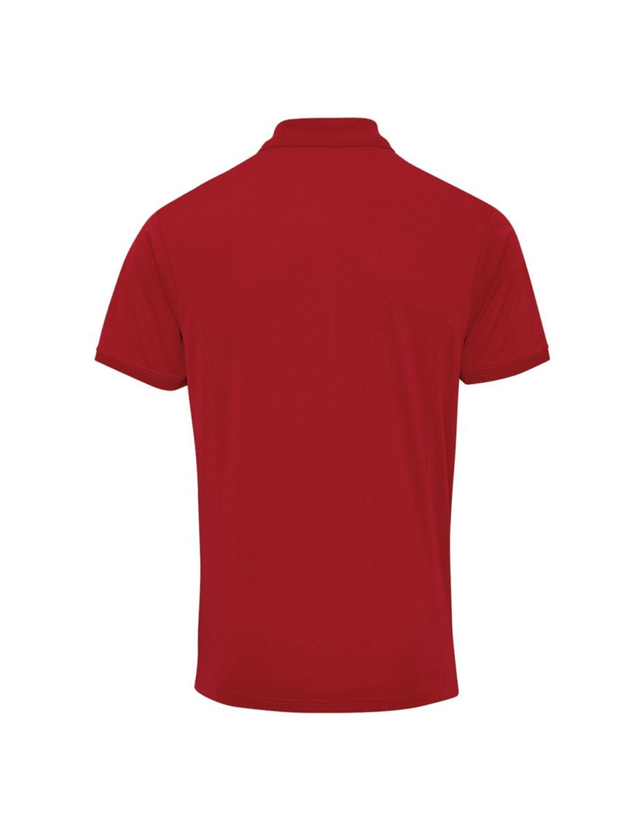Premier Mens Coolchecker Pique Short Sleeve Polo T-Shirt - Burgundy - 1