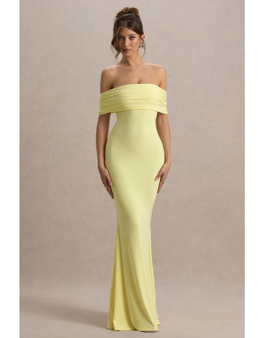 Cloe | Yellow Bardot Maxi Dress - 5