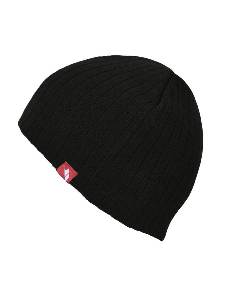 Mens Stagger Knitted Beanie Hat - Black