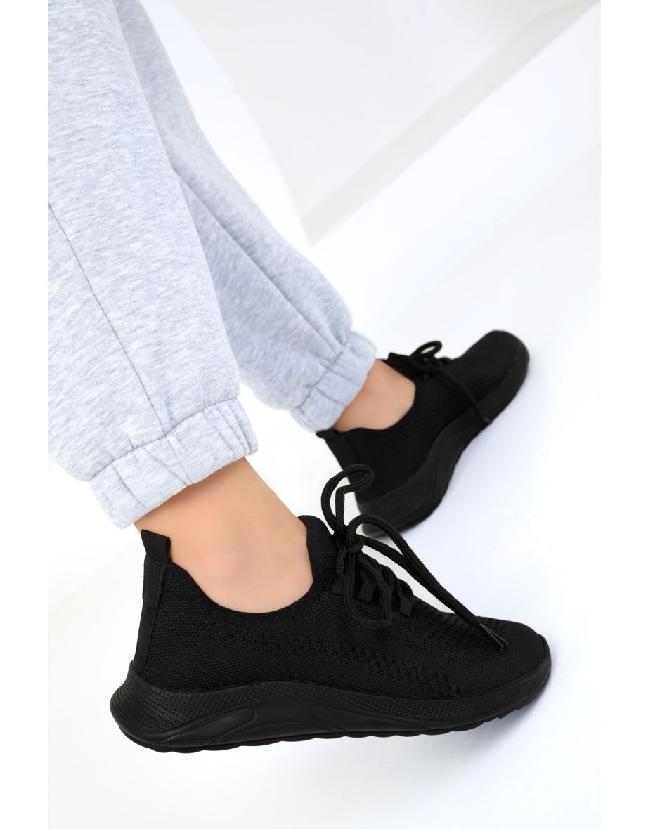 Women's Black-Black Sneakers - 4
