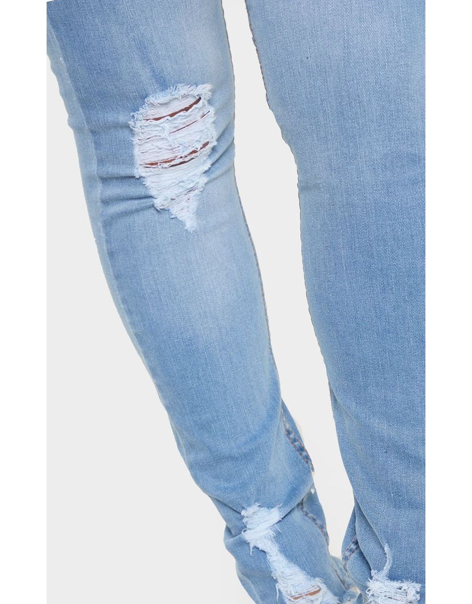 Shape Light Wash High Waisted Distressed Cuff Jeans - 4