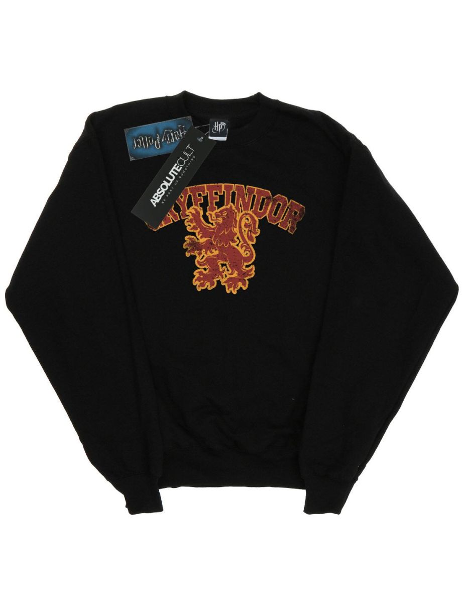 Harry Potter Girls Gryffindor Sport Emblem Sweatshirt - Black