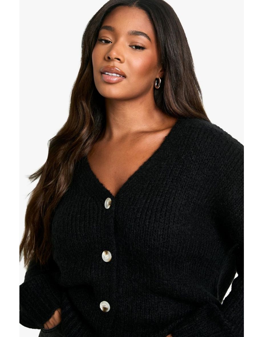 Plus Oversized Soft Knit Boyfriend Cardigan - 3