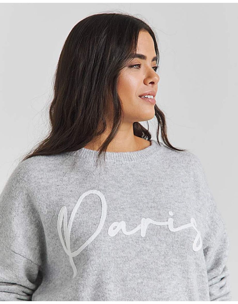 Paris Slogan Knitted Jumper - 3
