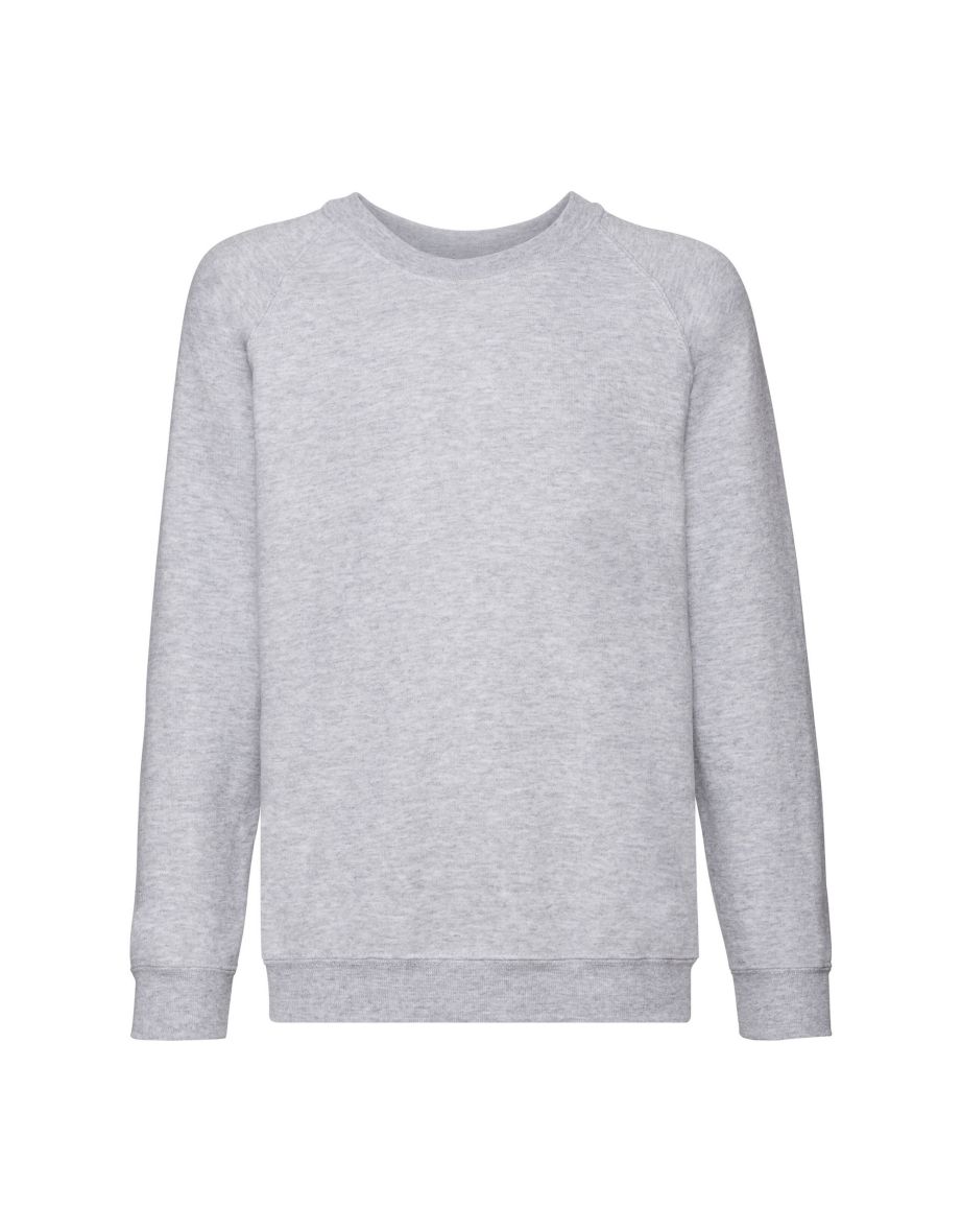 Fruit of the Loom Childrens/Kids Classic Raglan Sweatshirt - Heather Grey