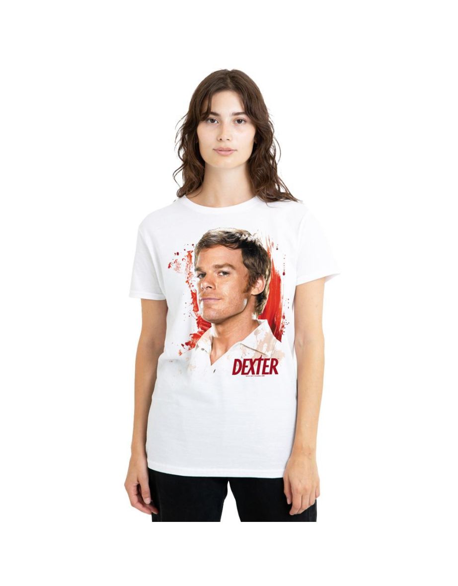Dexter Unisex Adult Blood Splatter T-Shirt - White