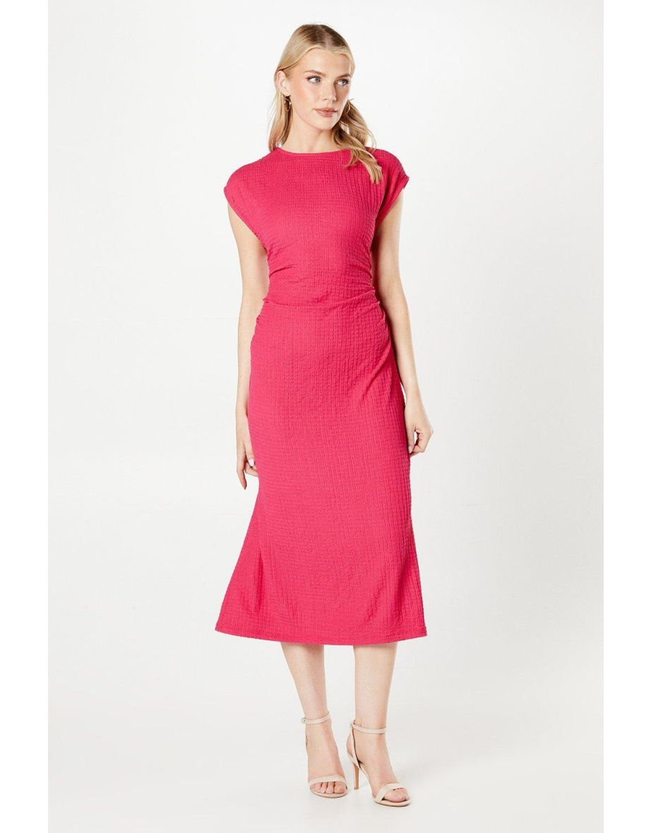 Principles by Debenhams Pink Ruched A-Line Midi Dress