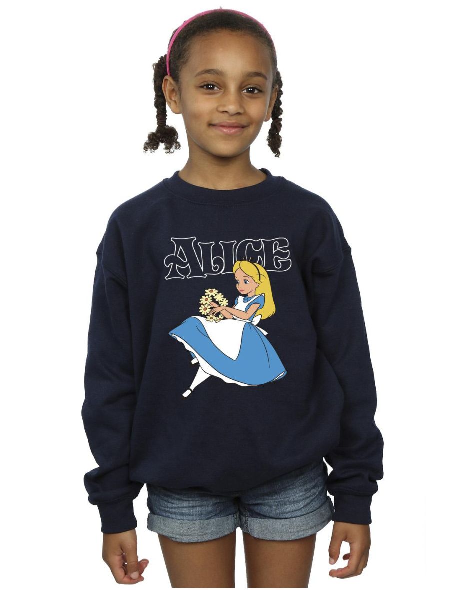 Disney Girls Alice In Wonderland Flowers Sweatshirt