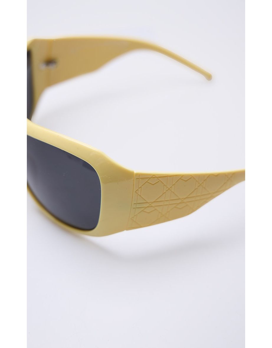 Yellow Bug Eye Mirror Oversized Sunglasses - 2