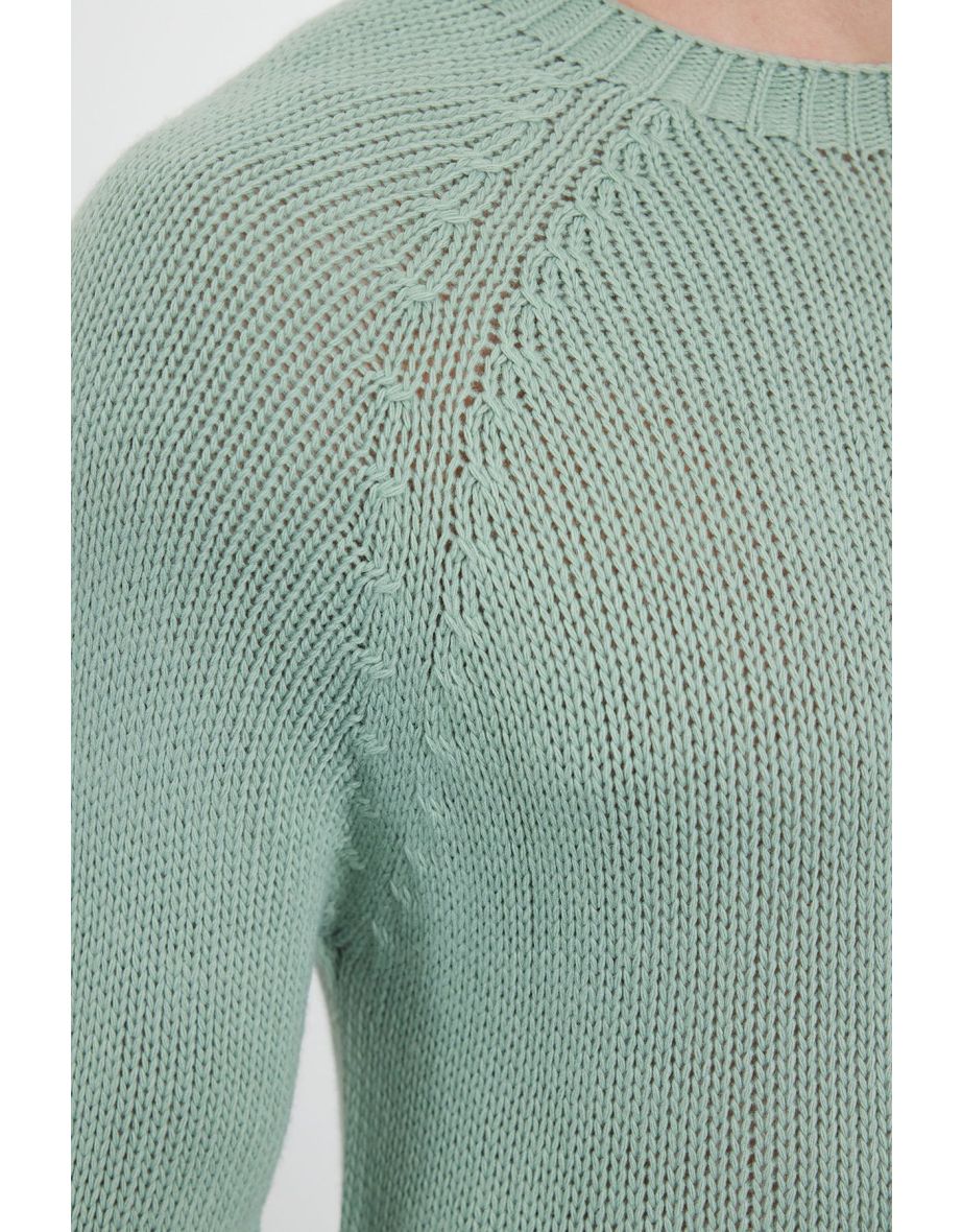 Men's Mint Slim Fit Crew Neck Raglan Sleeve Seamless Basic Knitwear Sweater - 4