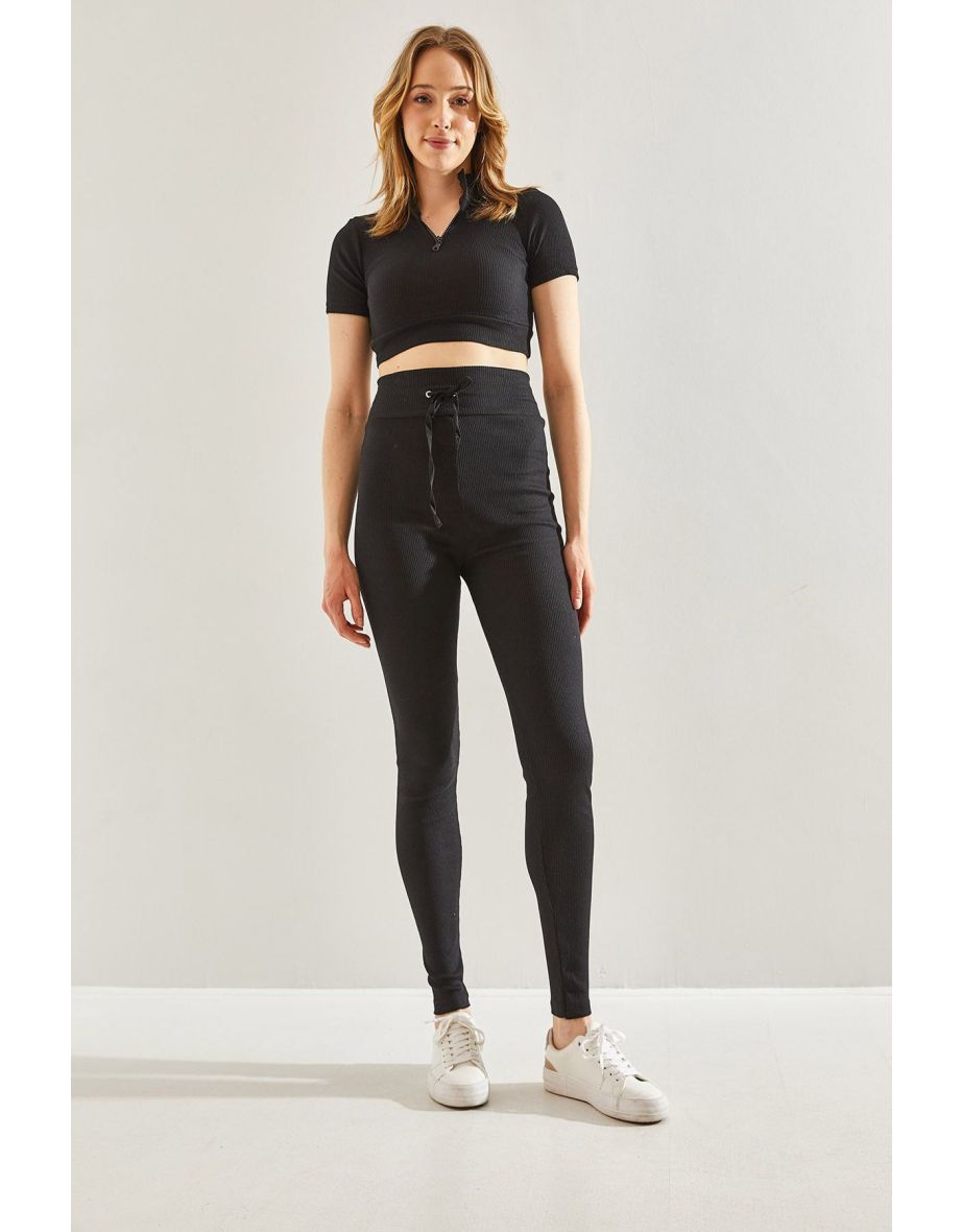 Women's Ribbed Tights Set - 4