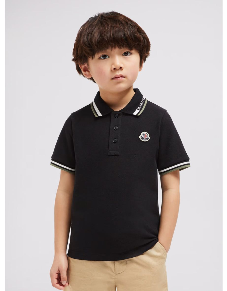 Boys Logo Polo Shirt in Black