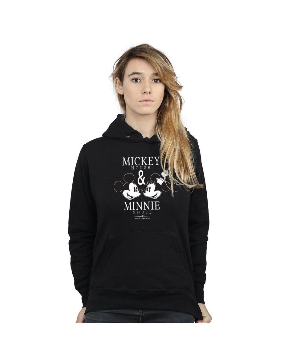 Disney Womens/Ladies Mickey And Minnie Mouse Mousecrush Mondays Hoodie - Black