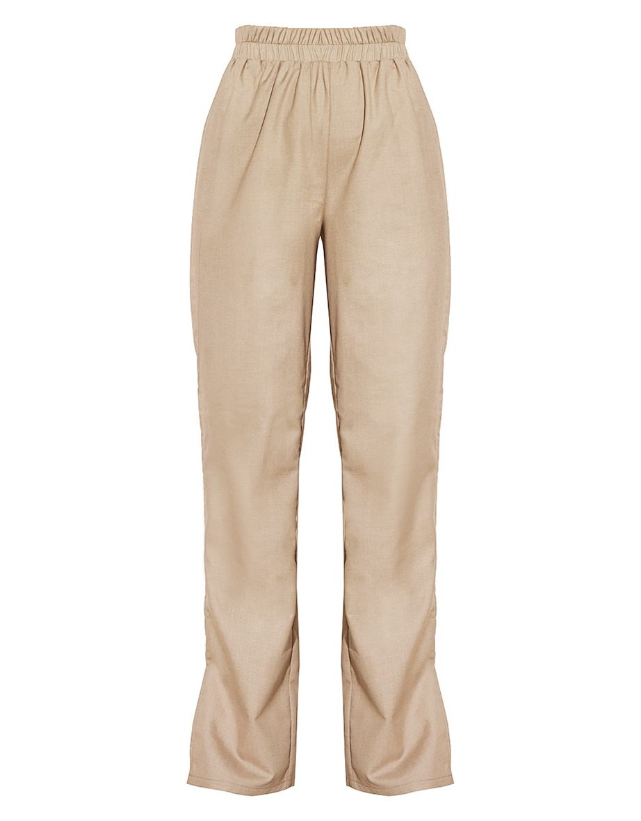 Camel Elasticated Waist Wide Leg Trousers - 3